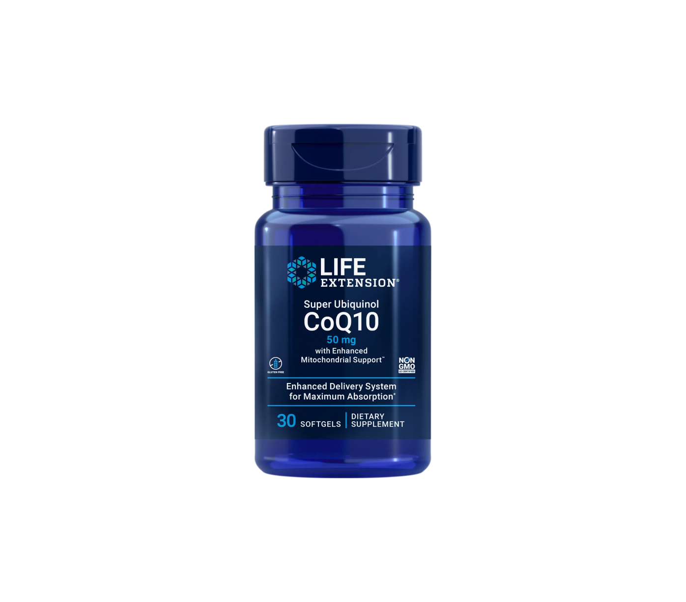 Life Extension Super Ubiquinol CoQ10 with Enhanced Mitochondrial Support™, 50 mg 30 softgels for cellular energy and more